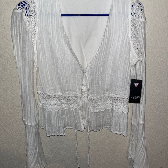 Pure White Guess Blouse Cover up - Picture 2 of 2